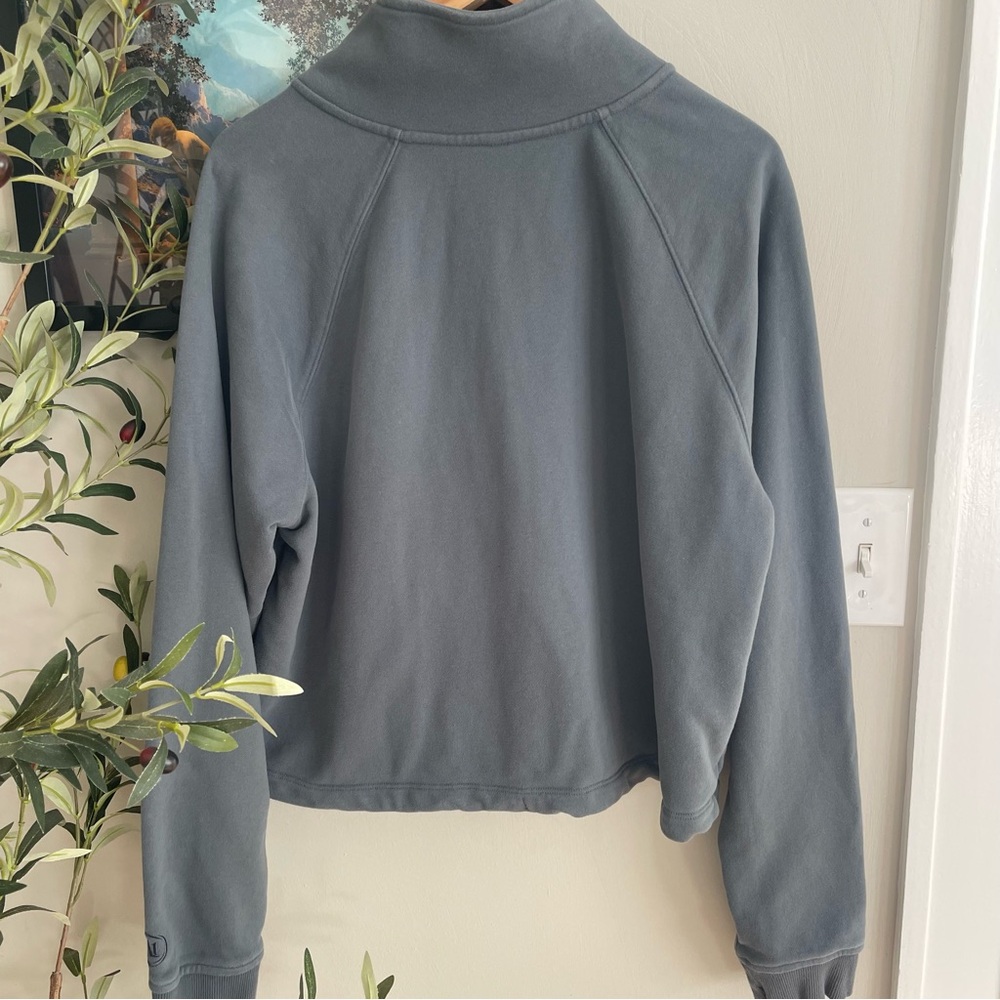Vuori Sedona Half Zip Pullover Womens Size XL Blue French Terry Crop Top - Picture 5 of 6